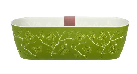 Горшок для цветов Plast Team Butterflies 7,3 л 470х150 мм овальный 475х160х149 мм зеленое яблоко